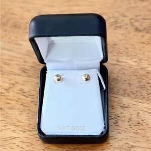 14KT Gold Stud Earrings Textured Gold